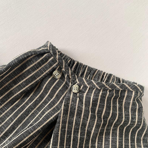 Vertical Striped Cotton and Hemp Pants Wear Loose Wide Leg Pants